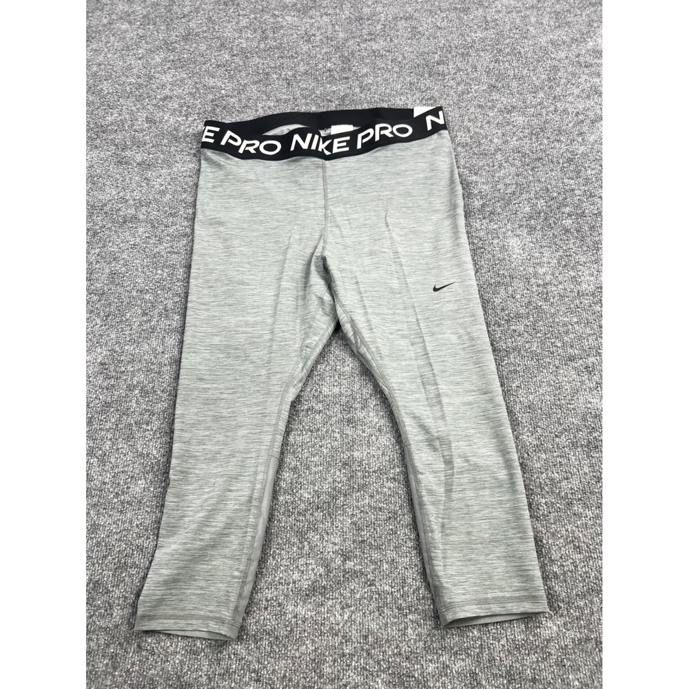Nike Pro Dri-FIT Womens 2X Grey Crop Training Leggings DC5303-084 NWT